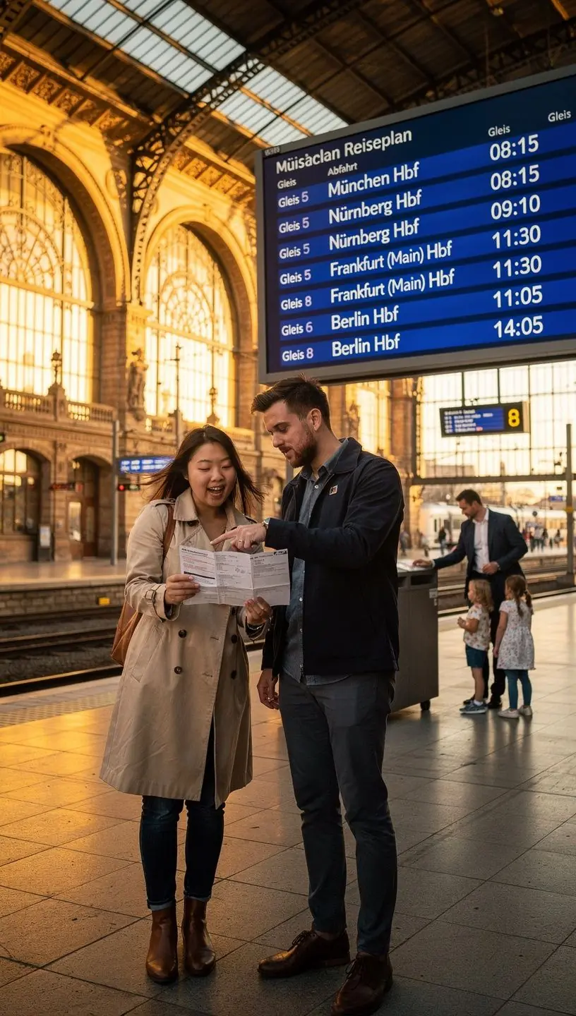 Übersichtliches Büro mit Mitarbeitern, die individuelle deutsche Städtereisen mit nahtloser Organisation und gedruckten Reiseunterlagen vorbereiten.